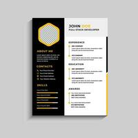 Modern Clean Resume CV Template Design vector