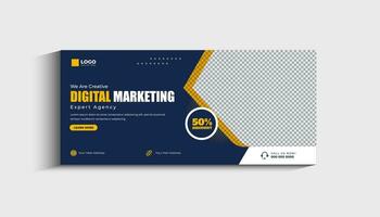 Digital marketing agency social media cover and web banner template vector