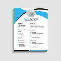 Modern Clean Resume CV Template Design vector