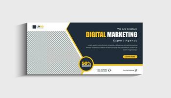 Digital marketing agency social media cover and web banner template vector