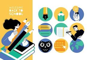 Education. Vector illustration concepts for graphic and web design, business presentation, marketing and print material. Back to school.