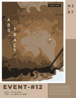 Abstract brown event poster design template copy space. Contemporary rough texture backdrop design. Modern aesthetic graphic element. vector