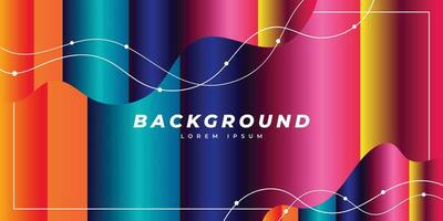 Colorful gradient geometric background template copy space. Abstract fluid shape colour gradation backdrop design for poster, banner, landing page, presentation page, or magazine cover. vector