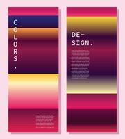 Colorful gradient background template copy space set. Horizontal colour gradation backdrop design for poster, banner, leaflet, flyer, cover, or magazine. vector