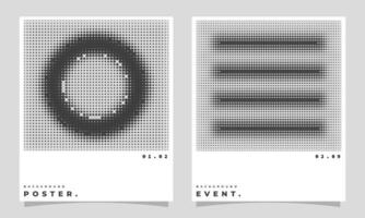 Geometric halftone poster design copy space. Circle and lines contemporary backdrop design. Abstract simple and minimalist graphic element for poster, magazine cover, or banner. vector