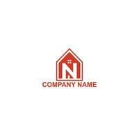 Simple icon, Letter  N, Real estate, house, building construction Logo design vector template sign and symbol for business company.