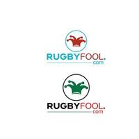 Vector sign rugby  logo and in flat design, text logo,