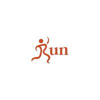 Creative wordmark logo, R for Run logo , Running logo vector template on white background