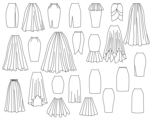 Skirt Types Stock Vector Illustration and Royalty Free Skirt Types Clipart