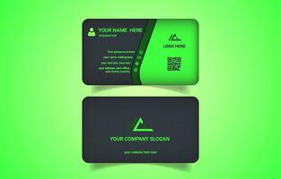 Premium unique corporate business card green  black vector