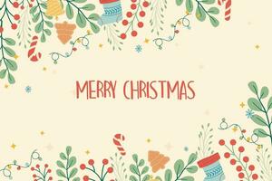 Hand drawn Merry Christmas background vector