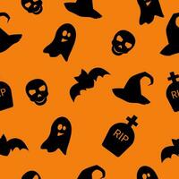 Seamless flat halloween pattern vector