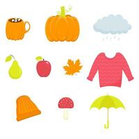 Autumn elements set vector