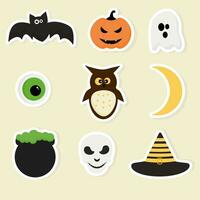 Funny Halloween stickers collection vector