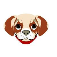 perrito crema marrón color ilustración logo icono vector ilustración