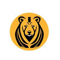 Black and yellow bear vector logo illustration image