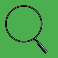 Logo vector illustration magnifying glass black color on green background