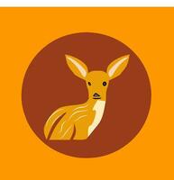 Orange color deer vector logo illustration