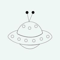 vector illustration of a flying saucer with two antennas