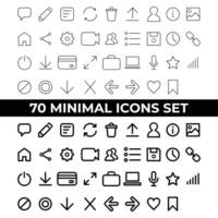 Modern Minimal Web and social media Icon Set vector