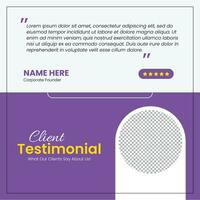 Customer feedback testimonial social media post web banner template vector