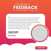 Customer feedback testimonial social media post web banner template vector