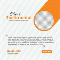 Customer feedback testimonial social media post web banner template vector