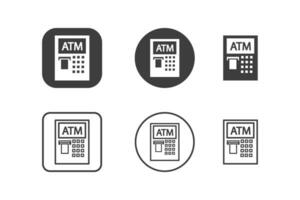 automatic Teller Machine ATM icon design 6 variations. Isolated on white background. vector