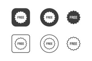 gratis etiqueta icono diseño 6 6 variaciones. aislado en blanco antecedentes. vector