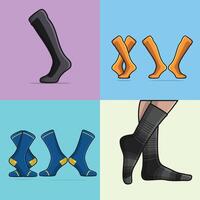 Collection Of Men and Women Socks Pair in different Style vector illustration.