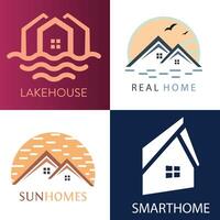 Collection of Modern House vector logo.