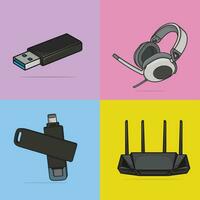 Collection Of Technology Devices vector illustration. Technology object icon concept.