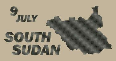 South Sudan country map grid shape sample design-line vector