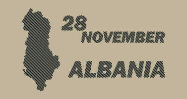 Albania country map with grid line shape sample stripy mesh map vector