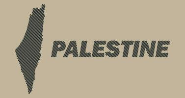 Palestine country stripy map grid shape sample design-line vector