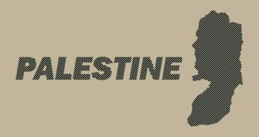 Palestine country stripy map grid shape sample design-line vector