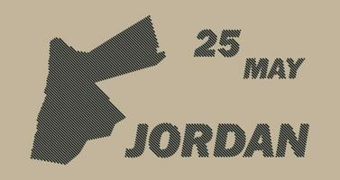 Jordán país rayado mapa cuadrícula forma muestra línea de diseño vector