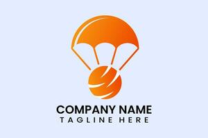 Flat vector parachute orange logo modern template