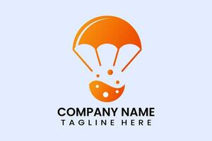 Flat vector parachute orange logo modern template