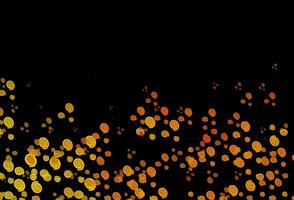 Dark Yellow, Orange vector pattern with bubble shapes.