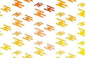 Light Yellow, Orange vector pattern with narrow lines.