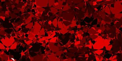 Dark Red vector backdrop with triangles, lines.