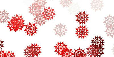 Light red vector texture with bright snowflakes.