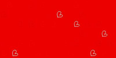 Light Red vector backdrop with sweet hearts.