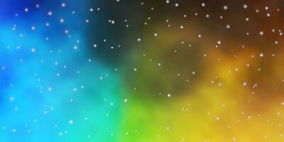 Light Blue, Yellow vector background with colorful stars.