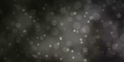 Light Gray vector pattern with circles, stars.