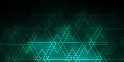 Dark Green vector background with triangles.