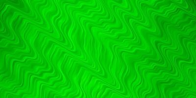 plantilla de vector verde claro con líneas torcidas.