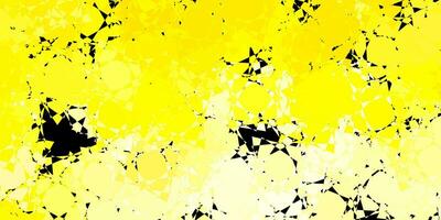 Dark Yellow vector texture with random triangles.