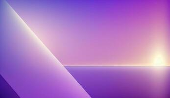 Generative AI, Beautiful gradient scene landscape with light purple, digital lavender color, horizontal wallpaper. Abstract studio room geometric background photo